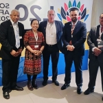 William Yani Wea, Ketua Umum SP IMPPI bersama Elly Rosita Silaban Presiden KSBSI dan delegasi L20 Summit 2025 di Afrika Selatan. foto: istimewa.