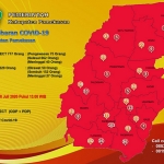 Peta data sebaran kasus Covid-19 di Kabupaten Pamekasan. (foto: ist).