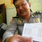 Petugas menunjukkan nomor-nomor yang dikirimi pulsa, serta Nely, si korban penipuan. Foto: zainal abidin/BANGSAONLINE