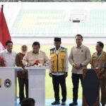 Presiden Prabowo Subianto saat meresmikan 17 Stadion secara serentak