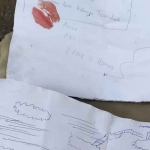 Dua lembar surat yang diduga milik korban ditemukan Basarnas di bantaran Sungai Brantas. Foto: Ist.
