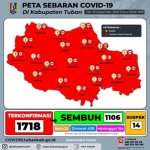 Peta sebaran kasus Covid-19 di Kabupaten Tuban per 29 Desember 2020.
