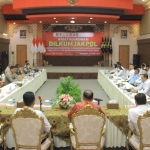 Rapat koordinasi Dilkumjakpol Plus yang digelar Kanwil Kemenkumham Jatim, Kamis (27/4/2023).