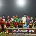 Pelatih dan pemain Deltras saat hadir dalam pembukaan Liga Ramadan 2022. 