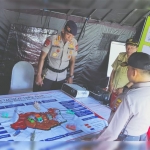 Kapolres Bojonegoro AKBP M. Budi Hendrawan menjelaskan potensi dan peta taktikal penanganan bencana di wilayahnya.