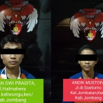 Dua pelaku begal yang ditangkap tim resmob Satreskrim Polres Jombang.