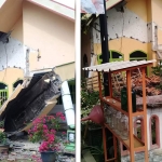 Sejumlah rumah yang mengalami kerusakan imbas gempa.