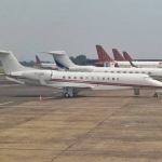 Pesawat asing yang berdomilisi di Bandara Halim Perdanakusuma. Foto: alivinlie21/twitter