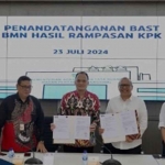 Kementerian ATR/BPN saat menerima aset BMN secara simbolis dari KPK senilai Rp4,78 miliar.