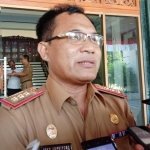 Kepala Inspektorat Kabupaten Bangkalan, Joko Supriyono saat memberikan penjelasan kepada awak media media.