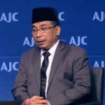Tanoak KH Yahya Cholil Staquf  atau Gus Yahya ketika menjadi pembicara dalam kegiatan diskusi yang diprakarsai oleh American Jewish Committee (AJC) Global Forum di Yerusalem, Israel. Foto: BBC