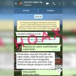 Tangkapan layar percakapan WhatsApp yang menunjukkan seorang oknum mengaku sebagai Wali Kota Kediri untuk meminta sumbangan. 