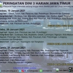 Peringatan Dini 3 Harian Jawa Timur. (foto: ist)
