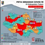 Peta sebaran Covid-19 di Kabupaten Tuban per tanggal 10 Mei 2020.