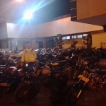 Puluhan motor berknalpot brong hasil razia KRYD yang diamankan di Mapolres Lamongan
