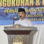 Wakil Wali Kota Pasuruan, Adi Wibowo, saat menyampaikan sambutan ketika menghadiri pengukuhan kepengurusan PSHT.