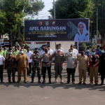 Suasana apel gelar pasukan untuk pengamanan Haul KH Abdul Hamid di Mapolres Pasuruan Kota.