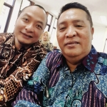 Ketua Gerindra Gresik Asluchul Alif dan Ketua Demokrat Gresik Eddy Santoso. foto: ist.