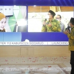 Bupati Sidoarjo, Ahmad Muhdlor Ali, saat melaunching program Call Center 112 di Pendapa Delta Wibawa. Foto: Ist