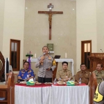 Kapolres Kediri Kota, AKBP Bramastyo Priaji, saat memberi sambutan. Foto: Ist