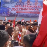Bupati Jember saat menghadiri peringatan Hari Pramuka ke-64.