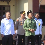 Ketua DPC K-Sarbumusi Kabupaten Probolinggo, Babul Arifandhie, saat Apel Buruh menjaga Kamtibmas.