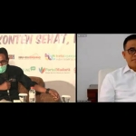 Bupati Banyuwangi, Abdullah Azwar Anas dalam webinar yang menjadi rangkaian pembukaan Konferensi Wilayah II Asosiasi Media Siber Indonesia (AMSI) Jawa Timur, di Kota Batu, Jawa Timur, Sabtu (24/10/2020). (foto: ist)