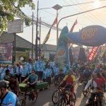 acara Fun Bike dan senam bersama dalam rangka memperingati HUT TNI yang digelar Kodim 0819 Pasuruan