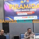 Kapolres Madiun Kota saat memberi sambutan. Foto: HENDRO SUHARTONO/BANGSAONLINE