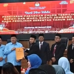 Acara penetapan calon bupati dan wakil bupati terpilih di KPU Jombang.