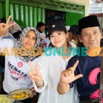 Gus Yusuf bersama paslon Wali Kota dan Wakil Wali Kota Kediri nomor urut 2 Ferry Silviana Feronica dan Regina Nadya Suwono. Foto: MUJI HARJITA/ BANGSAONLINE