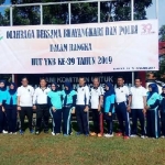 Ketua Yayasan Kemala Bhayangkari Bangkalan Dwi Andrea Boby bersama pengurus dan Kapolres, serta para Perwira Polres Bangkalan foto bersama setelah selesai senam.