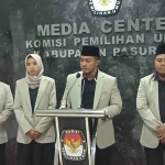 Konferensi pers yang digelar KPU Kabupaten Pasuruan.