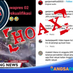 Hoaks yang bernarasikan terdapat massa yang berunjuk rasa meminta Prabowo-Gibran didiskualifikasi disemprot water cannon aparat