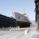 KRI Hasanuddin-366 saat docking di Aksaz Dockyard Turki selama 10 hari.
