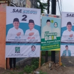 Baliho Paslon SAE yang dipasang semua kader PKB, termasuk Sriatun dan Rafi Wibisono.