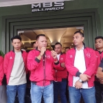 Ali Zainal Abidin saat menyampaikan sambutan di grand opening MBS Billiards dan Cafe