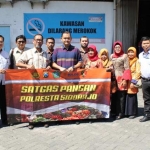 Satgas Pangan Polresta Sidoarjo kembali lakukan sidak di Pasar Gedangan dan gudang sembako milik salah satu distributor perusahaan swasta, Selasa (21/5/2019).