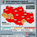 Peta sebaran kasus Covid-19 di Kabupaten Tuban per 16 Juni 2020.
