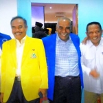 Ketua DPD Partai Demokrat Kota Kediri Djaka Siswa Lelana bersama Juwito Ketua DPD Golkar Kota Kediri.