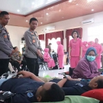 Donor darah yang digelar Polres Mojokerto Kota.