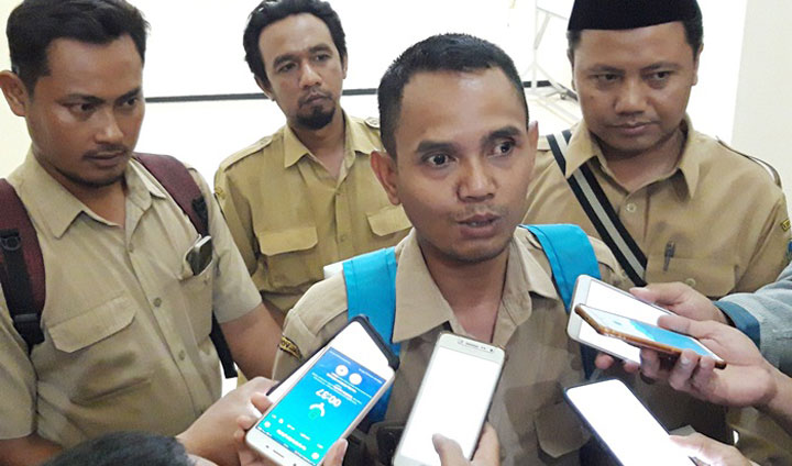 Panji Waluyo, Korlap Forum Guru Honorer SD se-Kabupaten Kediri.