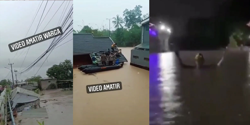 Banjir di sejumlah wilayah kota Serang hingga ketinggian dua meter.