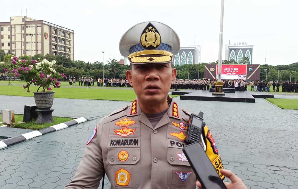 Dirlantas Polda Jatim Kombes Pol Komarudin menyampaikan pola-pola pengamanan lalu lintas selama Lebaran Idul Fitri 2025.