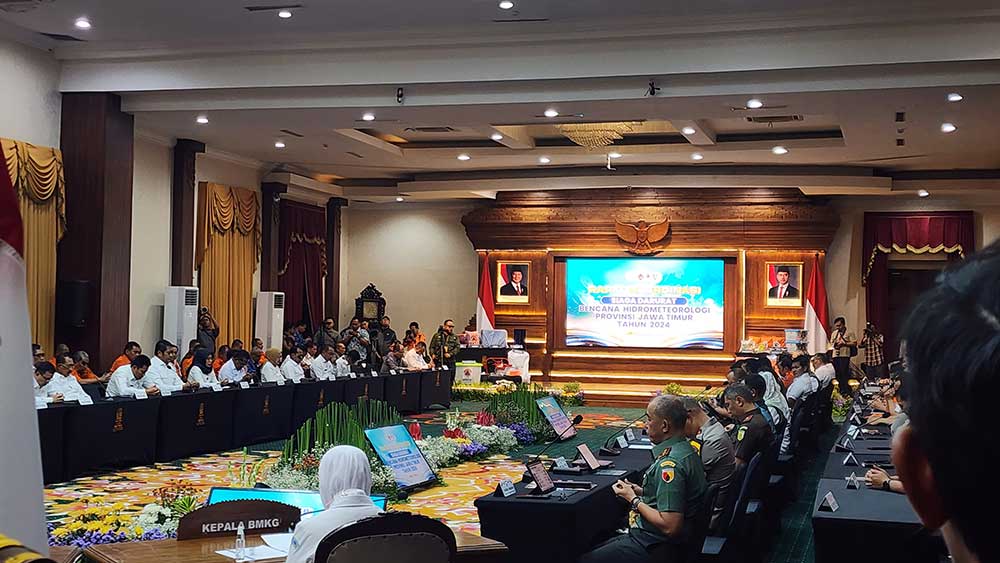 Suasana kegiatan Rakor yang digelar di Gedung Negara Grahadi, Surabaya, Selasa (17/12/2024)