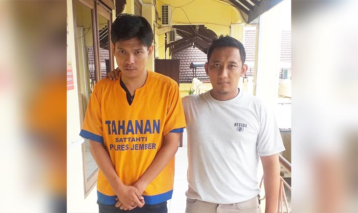 Danny Wisnu Wardana, budak sabu yang ditangkap Satresnarkoba Polres Jember.