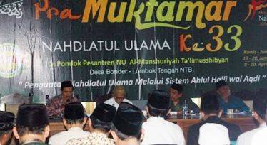 Suasana acara Pra-Muktamar NU di Pesantren Al Mansyuriyyah, Bonder, Lombok Tengah, Nusa Tenggara Barat, Kamis (9/4/2015). Foto: mataramnews.co.id

