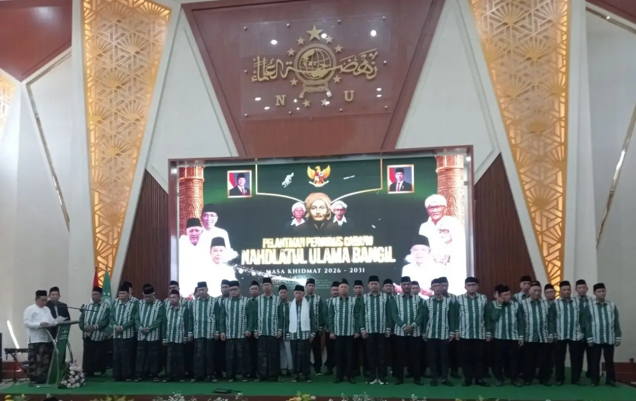 Jajaran pengurus PCNU Bangil saat dilantik beberapa waktu lalu