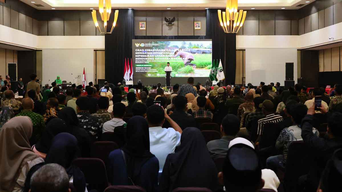 Menteri ATR/BPN saat memberi sambutan dalam orasi kebangsaan dalam Rakor Regional KAHMI. 