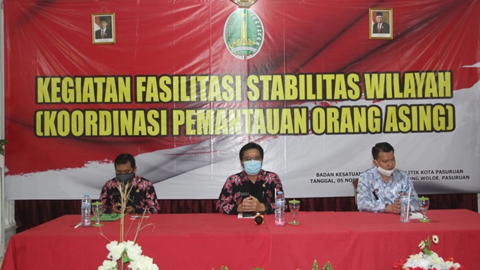 Kegiatan Fasilitasi Stabilitas Wilayah (Koordinasi Pemantauan Orang Asing) di Wilayah Kota Pasuruan.
